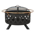 Safavieh 21.5 x 29.5 x 29.5 in. Bryce Round Fire Pit; Copper & Black PIT2003A